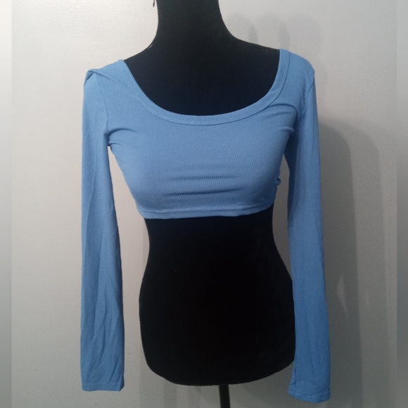 Cider Tops Cider Blue Long Sleeve Top Size L Poshmark